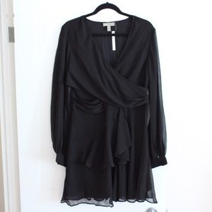 Black Short Wrap Dress